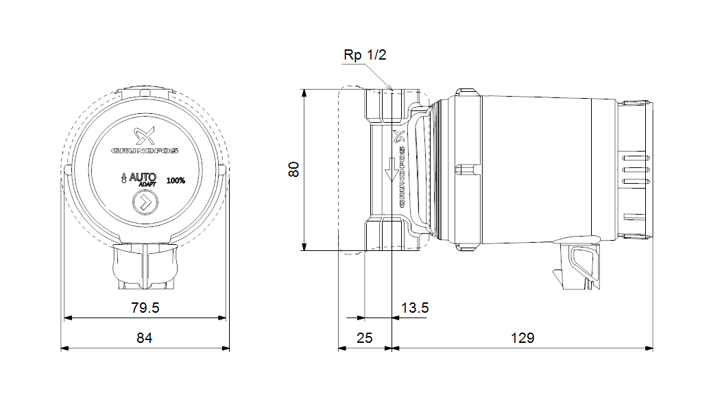 Buy Grundfos Comfort B Pm Brass Comfort Hot Water Circulator Pump V