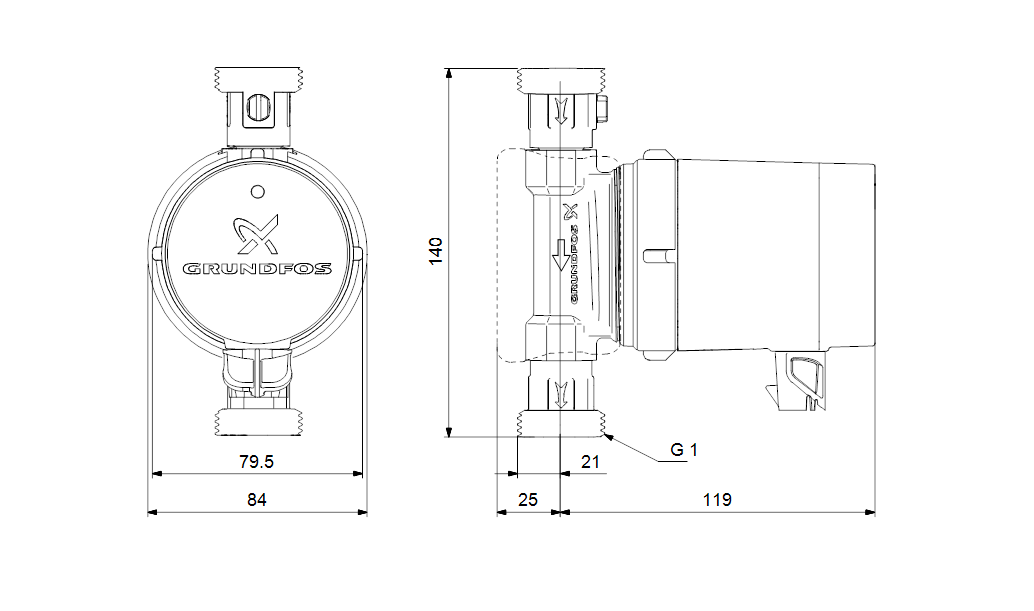 Buy Grundfos Up 20 14 Bxa Pm 110 Brass Comfort Hot Water