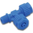 Tefen 8mm x 8mm x 1/8" PA Glass Fibre Reinforced 14 Bar Male Threaded Barbed 90° T-Piece