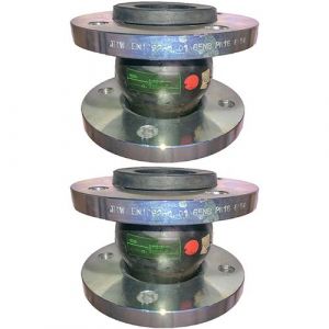 32mm (32NB) Flanged PN16 EPDM Untied Rubber Expansion Joint Set (x2) for Heating Systems 