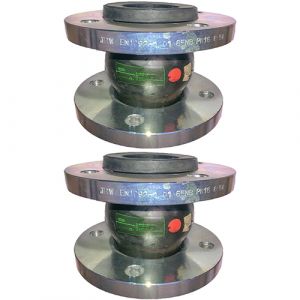 300mm (300NB) Flanged PN16 EPDM Untied Rubber Expansion Joint Set (x2) for Heating Systems