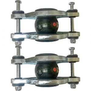 350mm (350NB) Flanged PN16 EPDM Tied Rubber Expansion Joint Set (x2) for Heating Systems