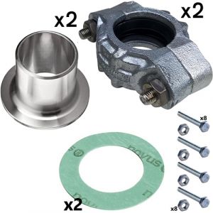 50mm Weld Neck Stainless Steel PJE Coupling Kit for CRN(E) 10/15/20 Pumps (2 sets inc)