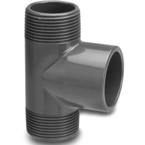 VDL Male Thread x Glue Socket x Male Thread PVC-U 10 Bar 90° T-Piece Adaptor