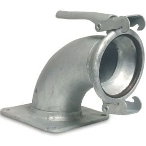 Female Part Italian x Square Flange Type Italian Quick Coupler 90° Bend