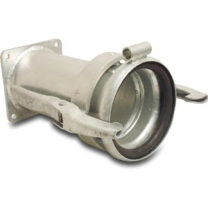 159mm X DN150 Flange PN10/16 Galvanised Steel Female Coupler DIN With Flange And Eyelet