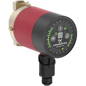 Grundfos Comfort 15-14 B TDT Brass Comfort Hot Water Circulator Pump with Timer & Temperature Control 240v