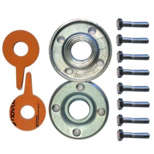 Lowara DN50 2" Galvanized Steel Round Counterflange Threaded Kit