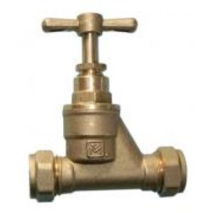 15 mm Compression Fitting Brass Stopcock (Pack of 1)