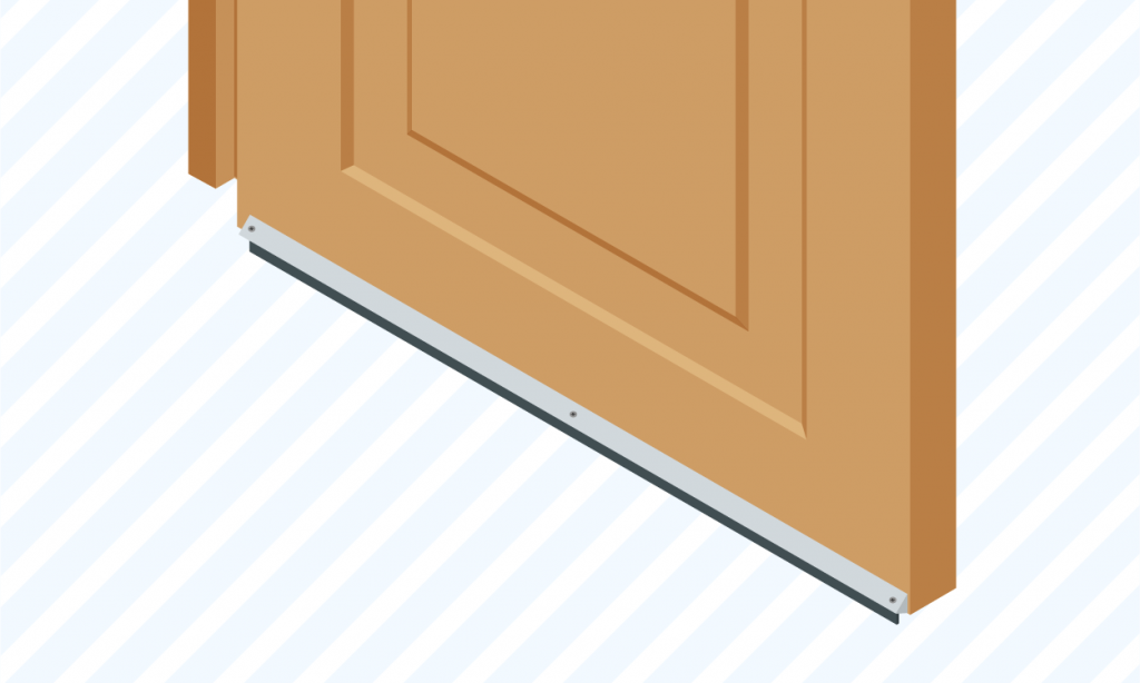 graphic showing a user how to seal a door