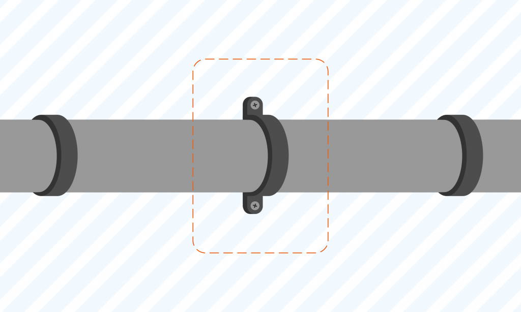 image showing you how to secure loose pipes to prevent water hammer