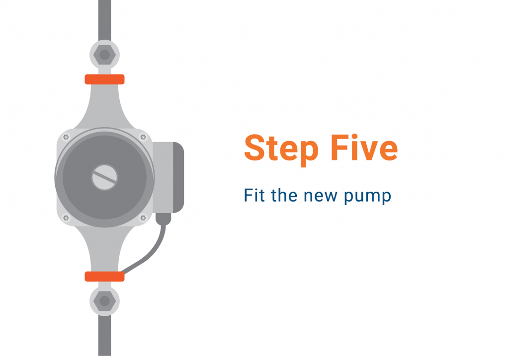 step 5 installing a central heating pump