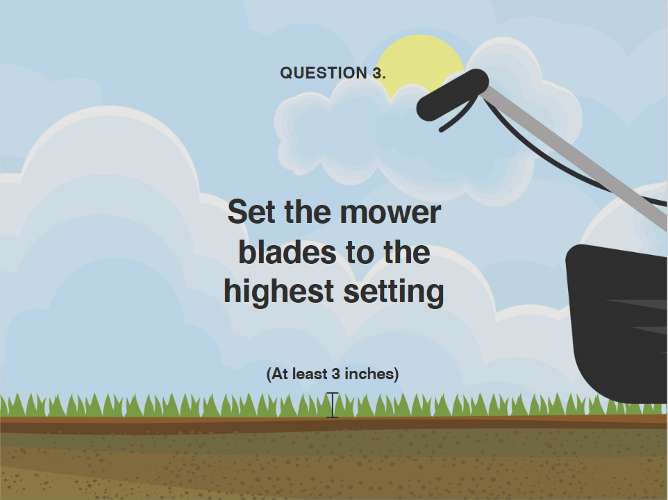 image showing what height to set mower blades during heatwave