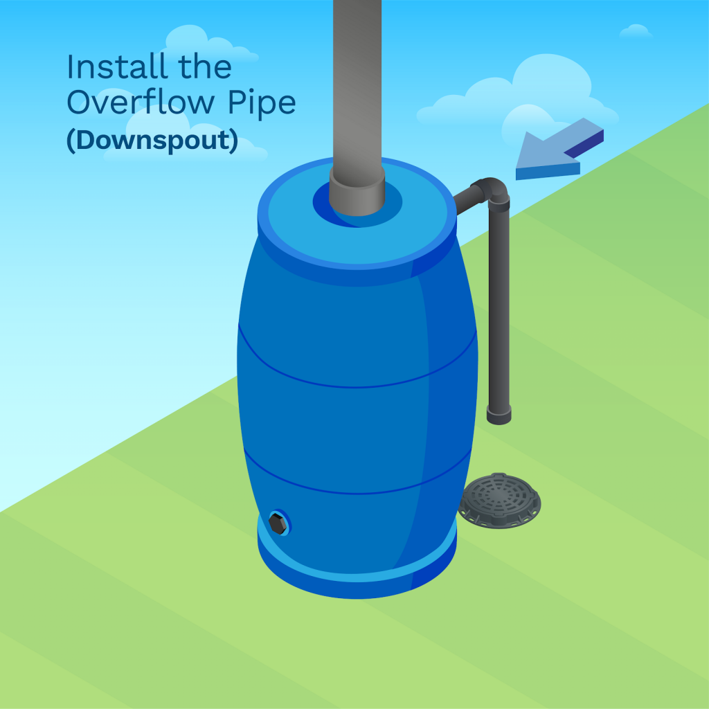 image showing you how to install the overflow pipe