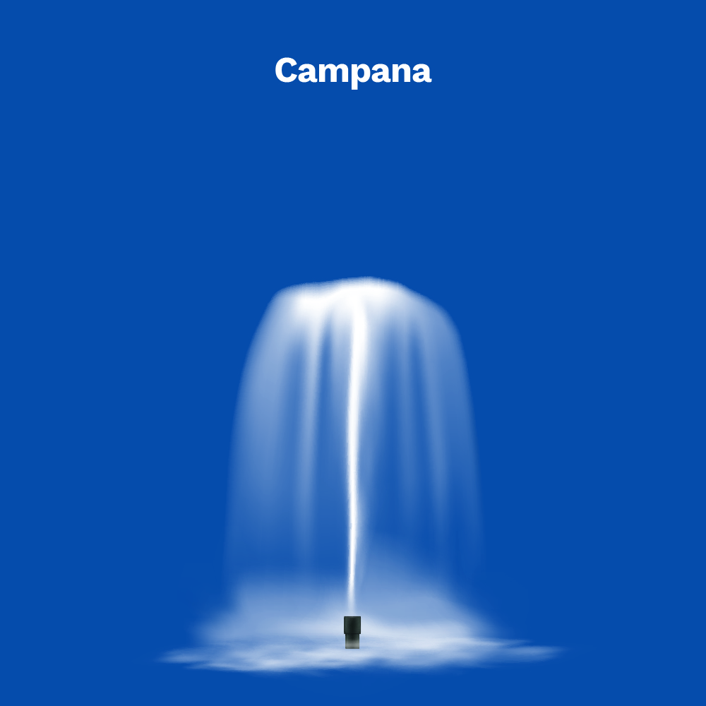 image showing the water display of a campana fountainhead