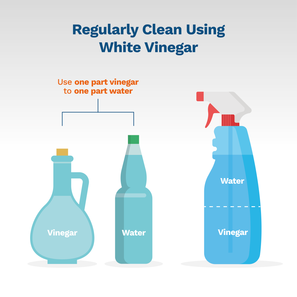 image showing you how to use white vinegar to clean a water fountain