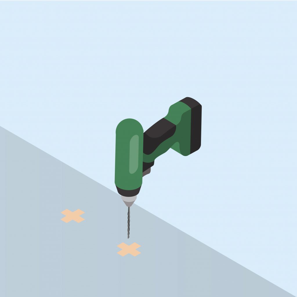 Drilling floor holes