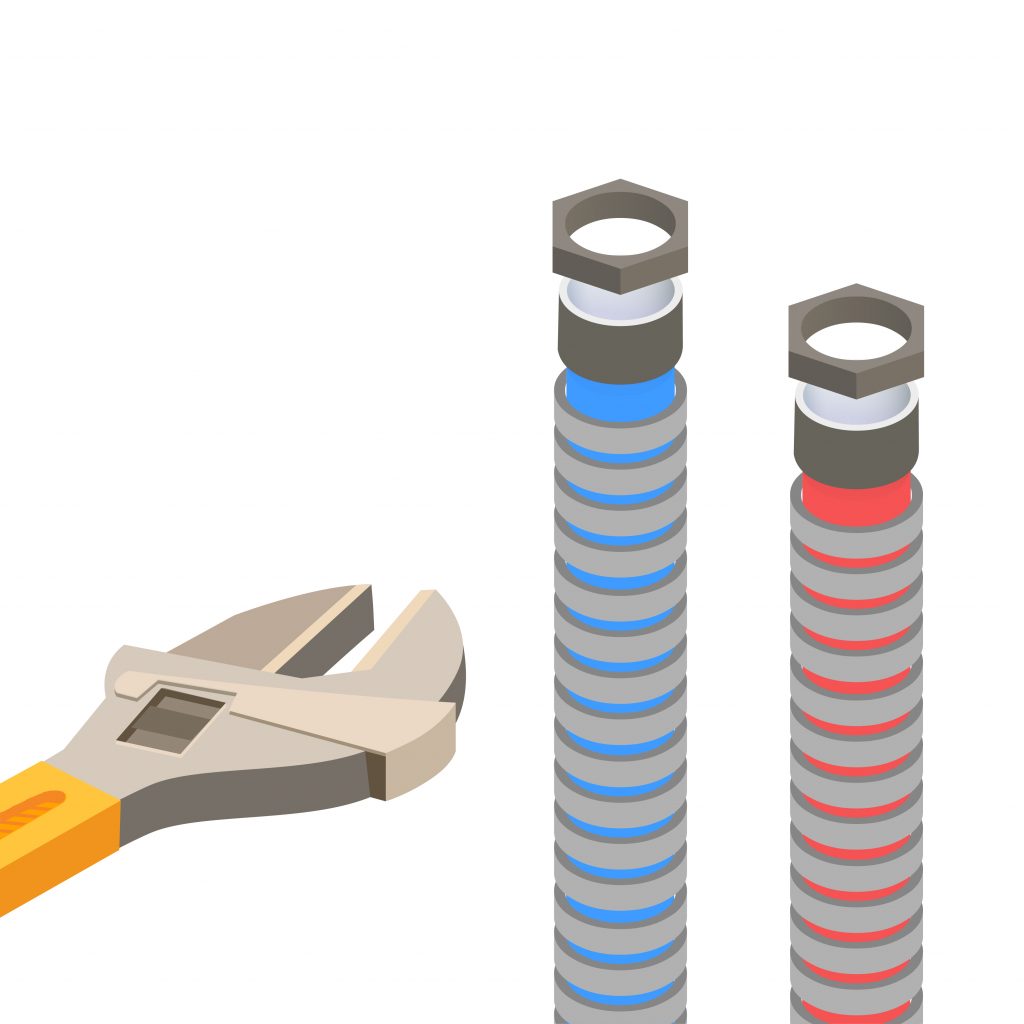 Connect the flexi hoses
