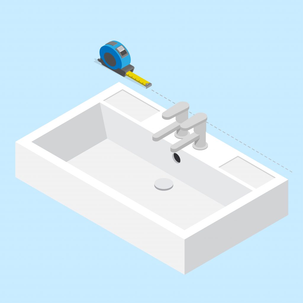 Measure the size of the old sink