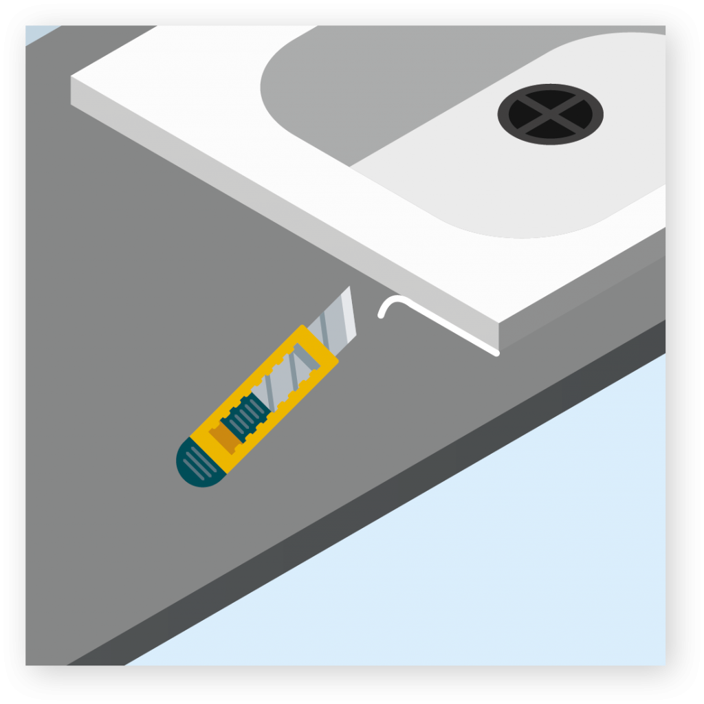 remove silicone with a knife